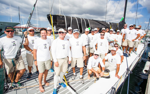 The Bella Mente Racing Team dockside before the final day of racing at the 35th Copa del Rey MAPFRE (© Tomas Moya)