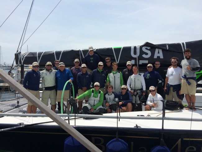 The Bella Mente Racing Team after breaking the Mount Gay Rum Around Jamestown Record on Thursday, June 12, 2014 