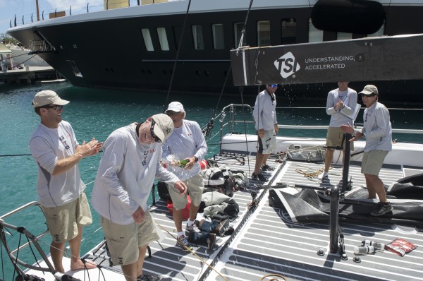 Hap and Terry celebrating after finishing the RORC Caribbean 600 (Photo Credit: RORC/Ted Martin)
