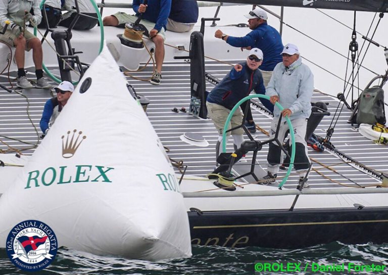 Owner/Driver Hap Fauth at the helm during racing on Saturday (June 11) at the NYYC Annual Regatta presented by Rolex (Photo Credit: Daniel Forster) 
